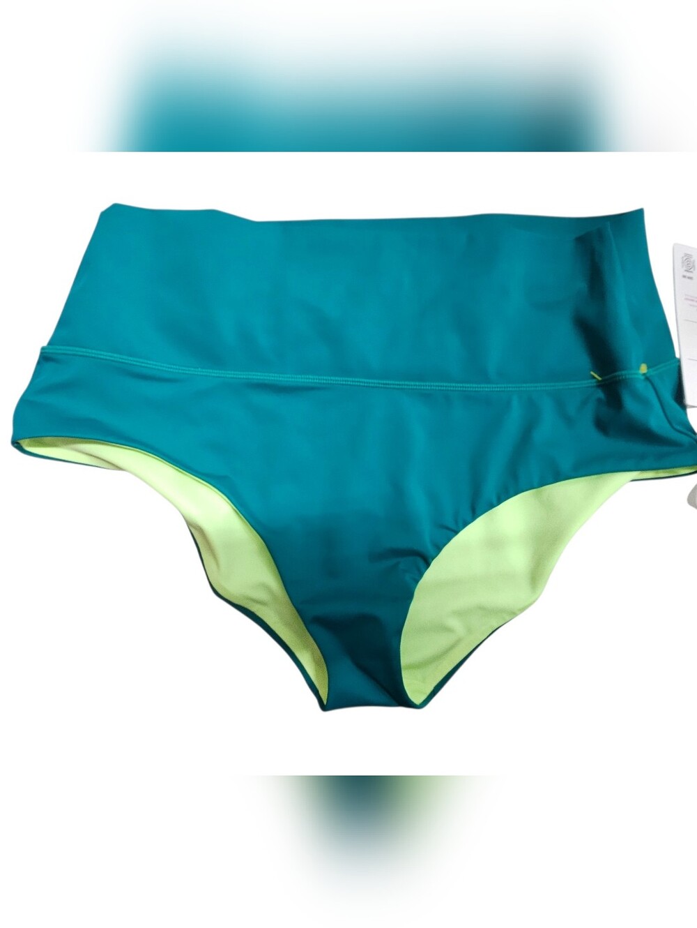 Athleta + Alicia Keys Daybreak bikini bottoms Teal / Lime Green NWT